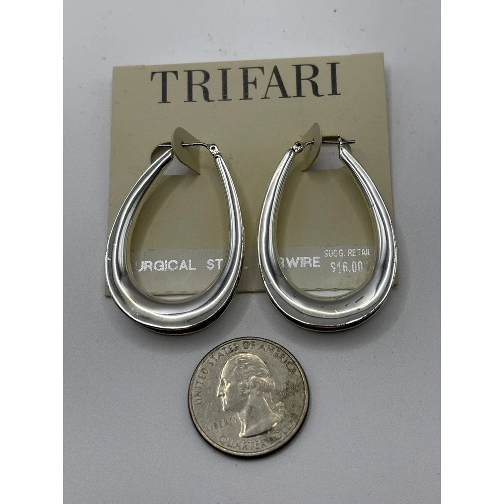 Trifari hoop earrings